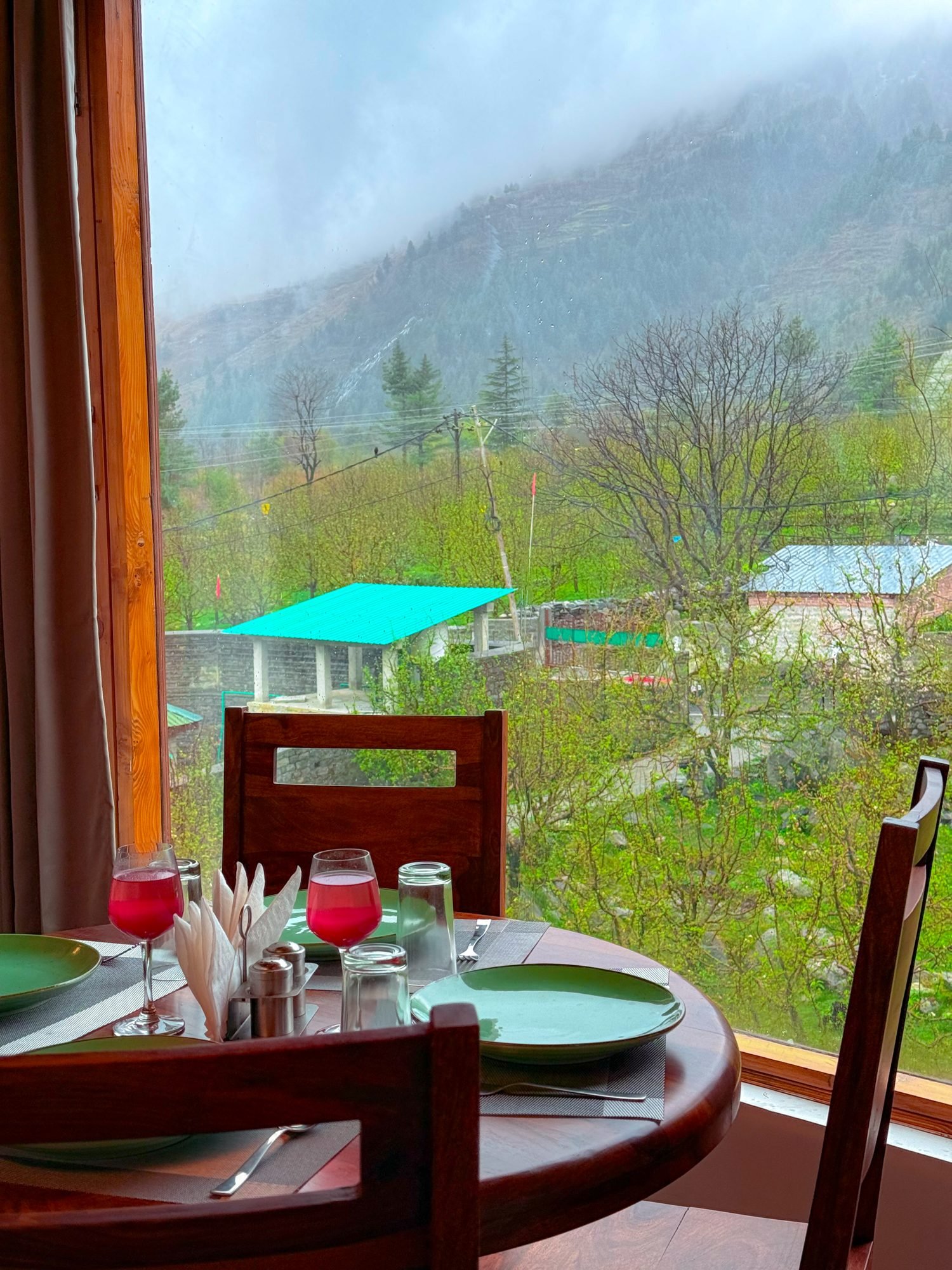 Lunch laid by the window