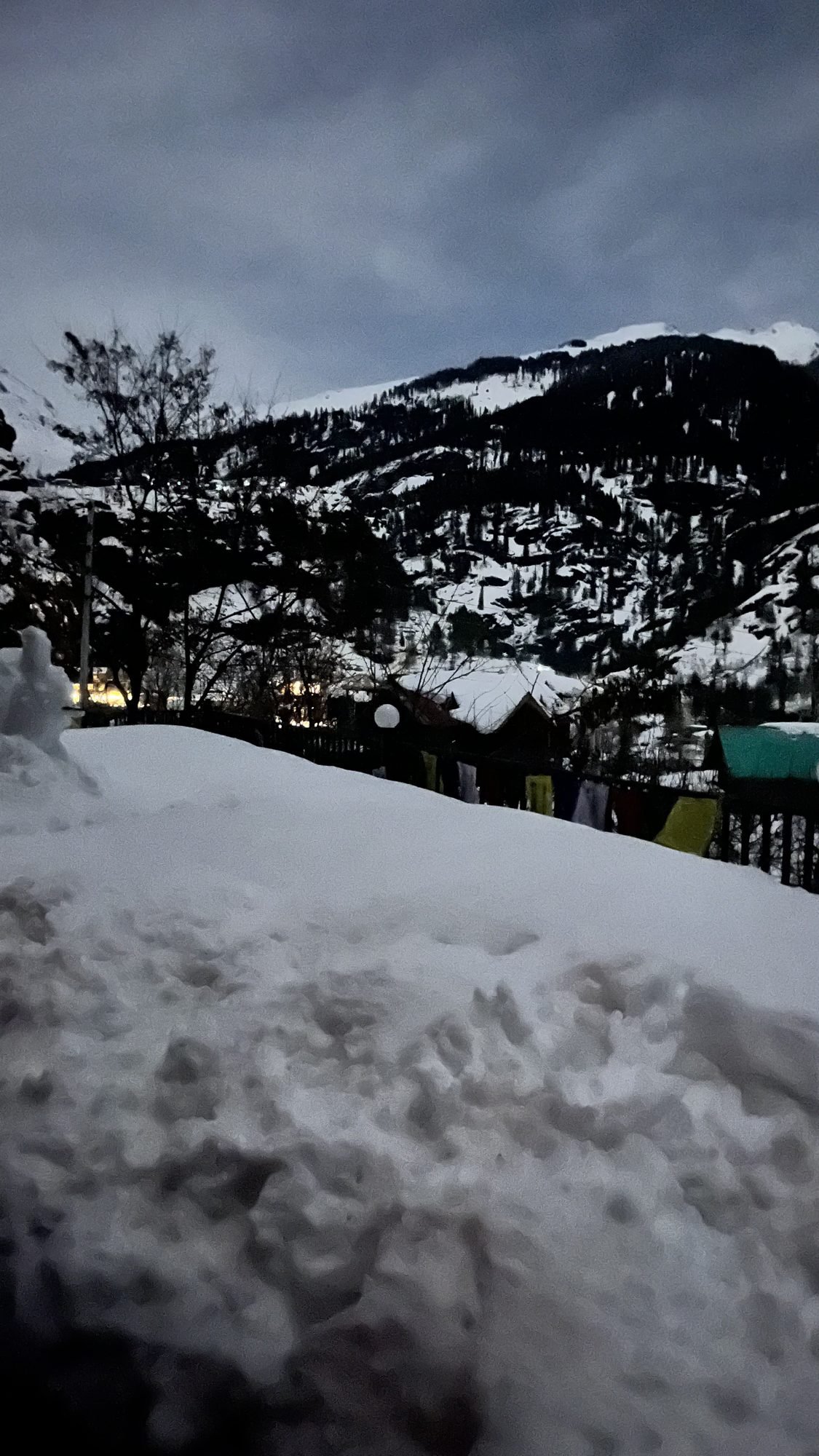 Snow at dusk