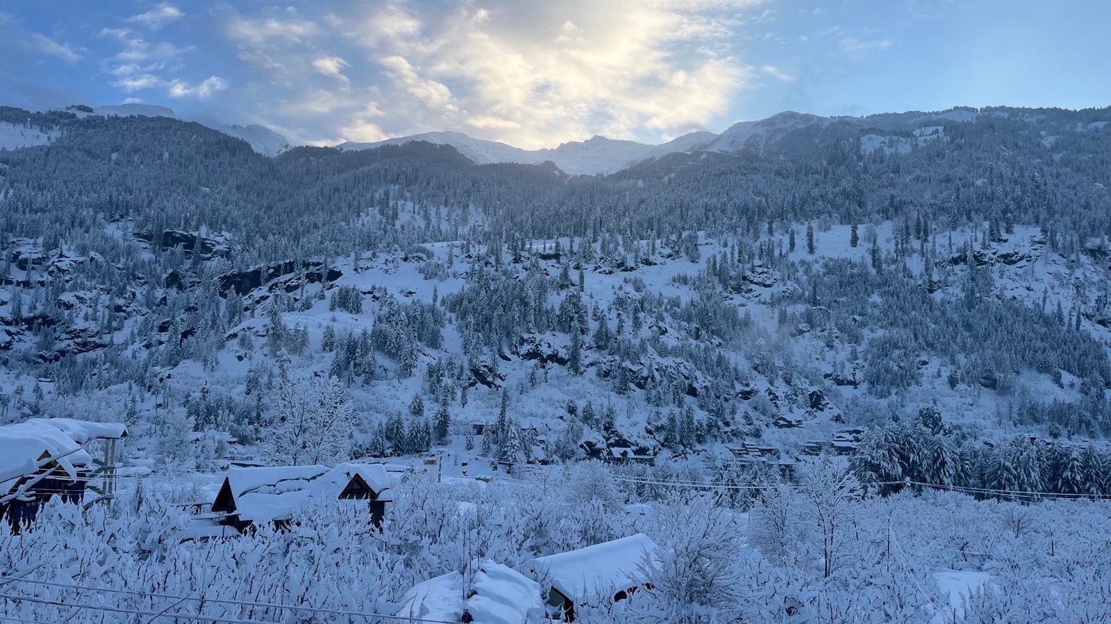 Snow across the whole valley